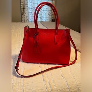 Kate Spade Eva medium zip top satchel, geranium